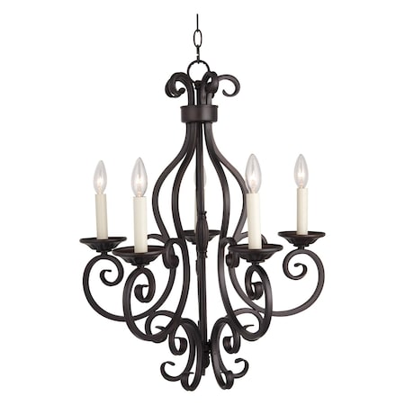 Maxim Five Light Oil Rubbed Bronze Up Chandelier 12215OI